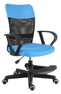 Detská stolička Neoseat MONKEY s podnožou — látka, čierna / svetlo modrá