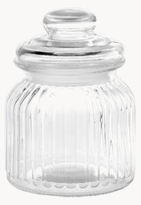 Úložná dóza z vrúbkovaného skla Eva, 650 ml