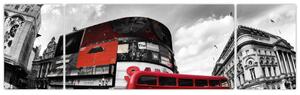 Červený autobus v Londýne - obraz (Obraz 170x50cm)