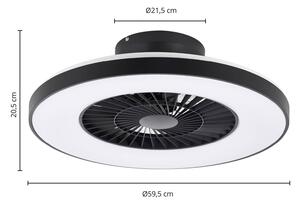 Starluna Orligo stropný LED ventilátor, čierny