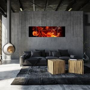 Abstraktné oheň - obraz (Obraz 170x50cm)