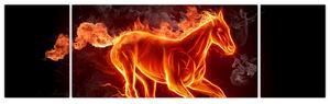 Obraz horiace kôň (Obraz 170x50cm)