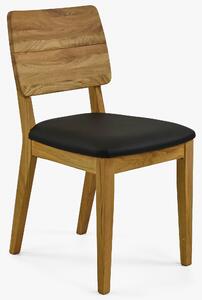 BERGEN - Dubová stolička kožený sedák schwarz