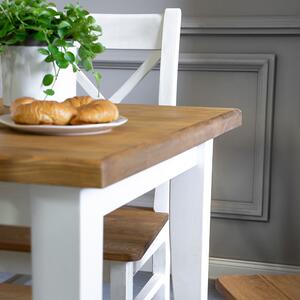 Drevený jedálenský stôl bielo hnedý 140 x 80 cm, Lille