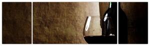 Fľaša vína - moderný obraz (Obraz 170x50cm)