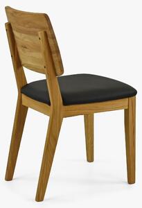 BERGEN - Dubová stolička kožený sedák schwarz