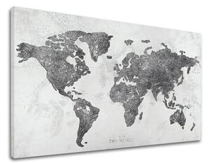 Obraz na plátne MAPA SVETA - 60x40 cm