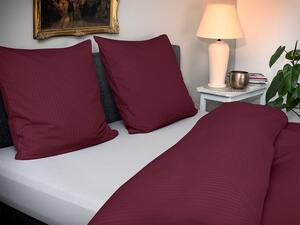 Face-2-Face Mako-saténová posteľná bielizeň, Uni Strip Burgundy (140 x 200 cm, 80 x 80 cm ) (100258000)