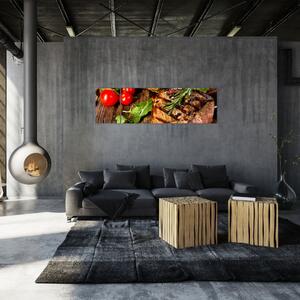 Mäso na gril - obraz (Obraz 170x50cm)