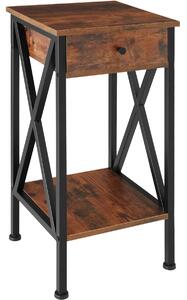 Tectake 404451 odkladací stolík dayton 35x35x70,5cm - industriálne drevo tmavé, rustikálne