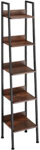 Tectake 404704 rebríkový regál - 35,5 x 31,5 x 170,5 cm, industriálne drevo tmavé, rustikálne