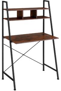 Tectake 404700 písací stôl exeter 85,5x46,5x140cm - industriálne drevo tmavé, rustikálne