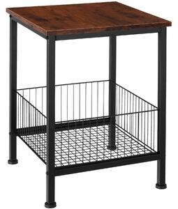 Tectake 404694 odkladací stolík grimsby 40x40x55,5cm - industriálne drevo tmavé, rustikálne
