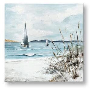 Obraz na plátne PLACHETNICA NA MORI - 50x50 cm
