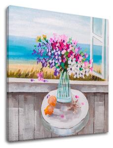 Obraz na plátne KVETY VO VÁZE - 50x50 cm
