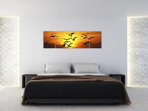 Obraz letiacich vtákov (Obraz 170x50cm)