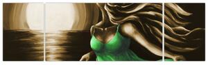 Obraz ženy v zelenom (Obraz 170x50cm)