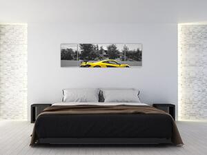 Žlté športové auto - obraz (Obraz 170x50cm)