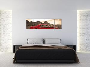Červené auto - obraz (Obraz 170x50cm)