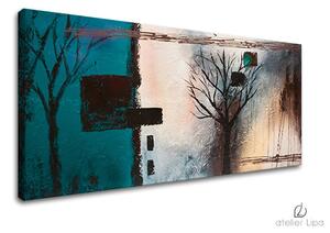 Autorská reprodukcia na plátne STROMY - 70x35 cm