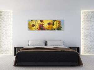 Obraz kvetov vo váze (Obraz 170x50cm)