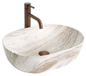 Rea Amelia 48, umývadlo na dosku 480x345x135 mm, imitácia kameňa Saturn, REA-U0636