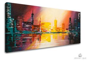 Autorská reprodukcia na plátne MESTO - 60x30 cm