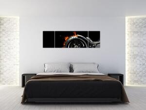 Obraz horiace motorky (Obraz 170x50cm)