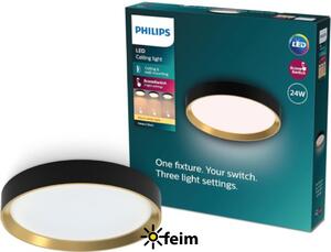 Philips 8720169301337 Hanno stropné svietidlo D384mm LED 24W/2700lm 2700K čierna, zlatá, SceneSwitch