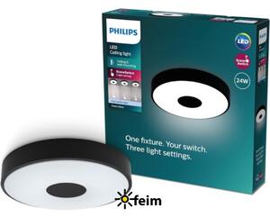 Philips 8720169301313 Coiner stropné svietidlo D389mm LED 24W/2800lm 4000K čierna, SceneSwitch