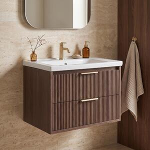 Kúpeľňová skrinka s umývadlom REA Sherry 60cm Brown Walnut