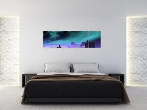 Abstraktný obraz hôr (Obraz 170x50cm)