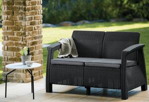 Záhradná pohovka GREEK LOVE SEAT | grafit
