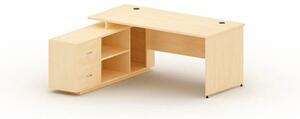 Kancelársky stôl so skrinkou MIRELLI A+ 1600 x 1600 mm, ľavý, čerešňa