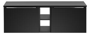 Kúpeľňová skrinka s doskou SANTA FE Black D140/1 | 140 cm
