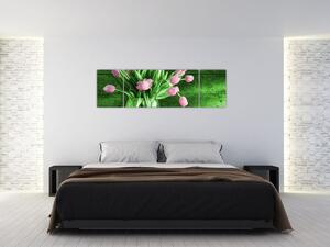 Tulipány vo váze, obraz na stenu (Obraz 170x50cm)