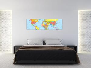 Mapa sveta - obraz (Obraz 170x50cm)