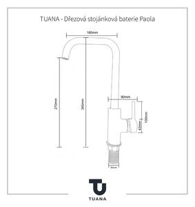TUANA - Drezová stojanková batéria Paola - chróm