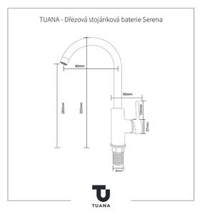 TUANA - Drezová stojanková batéria Serena - chróm