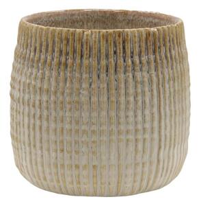 Latté obal na kvetináč s vrúbkovaným vzorom Gaston - Ø 12*11 cm - Chic Antique