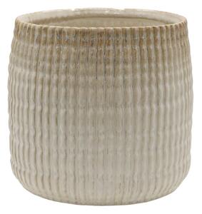 Latté obal na kvetináč s vrúbkovaným vzorom Gaston - Ø 19*17 cm - Chic Antique