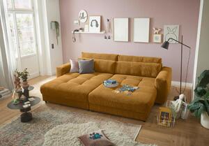 MEGA POHOVKA, textil, kompozitné drevo, žltá MID.YOU - Online Only obývacie izby, Online Only