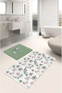 Bielo-zelené kúpeľňové predložky v súprave 2 ks 60x100 cm - Mila Home