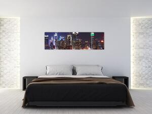 Panoráma nočného mesta, obraz (Obraz 170x50cm)