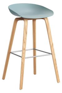 Barová stolička AAS 32, H75, Oak / Dusty blue – HAY