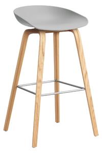 Barová stolička AAS 32, H75, Oak / Concrete grey – HAY