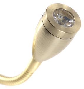 Art Deco nástenná lampa zlatá s USB a flexibilným ramenom - Brescia Combi