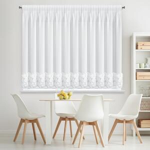 Dekorstudio Hotová biela záclona ROSES 8 na páske 400 x 160 cm