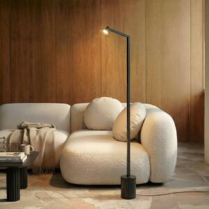 Lucande LED stojacia lampa Steve, čierne, 130 cm, stmievateľné, Čierna, Obývacia izba / jedáleň, kov, Moderný