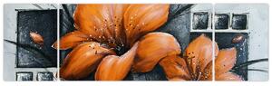 Obraz oranžovej kvety (Obraz 170x50cm)